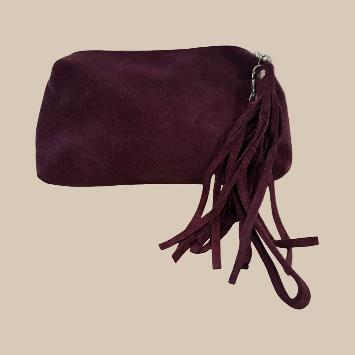 Aubergine Suede Cosmetic Bag