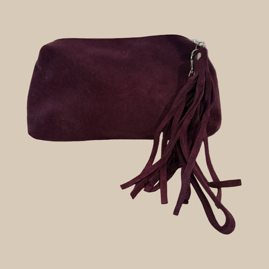 Aubergine Suede Cosmetic Bag