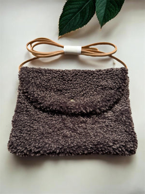 Sheepskin Crossbody Bag - Ebony Brown