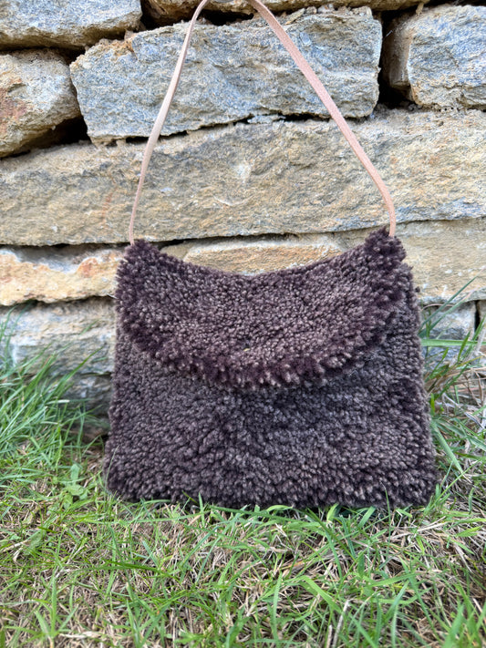 Burghley Brown Sheepskin Crossbody Bag