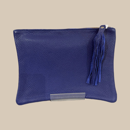 Cobalt Blue Bubble Leather Travel Wallets / Clutch Bags