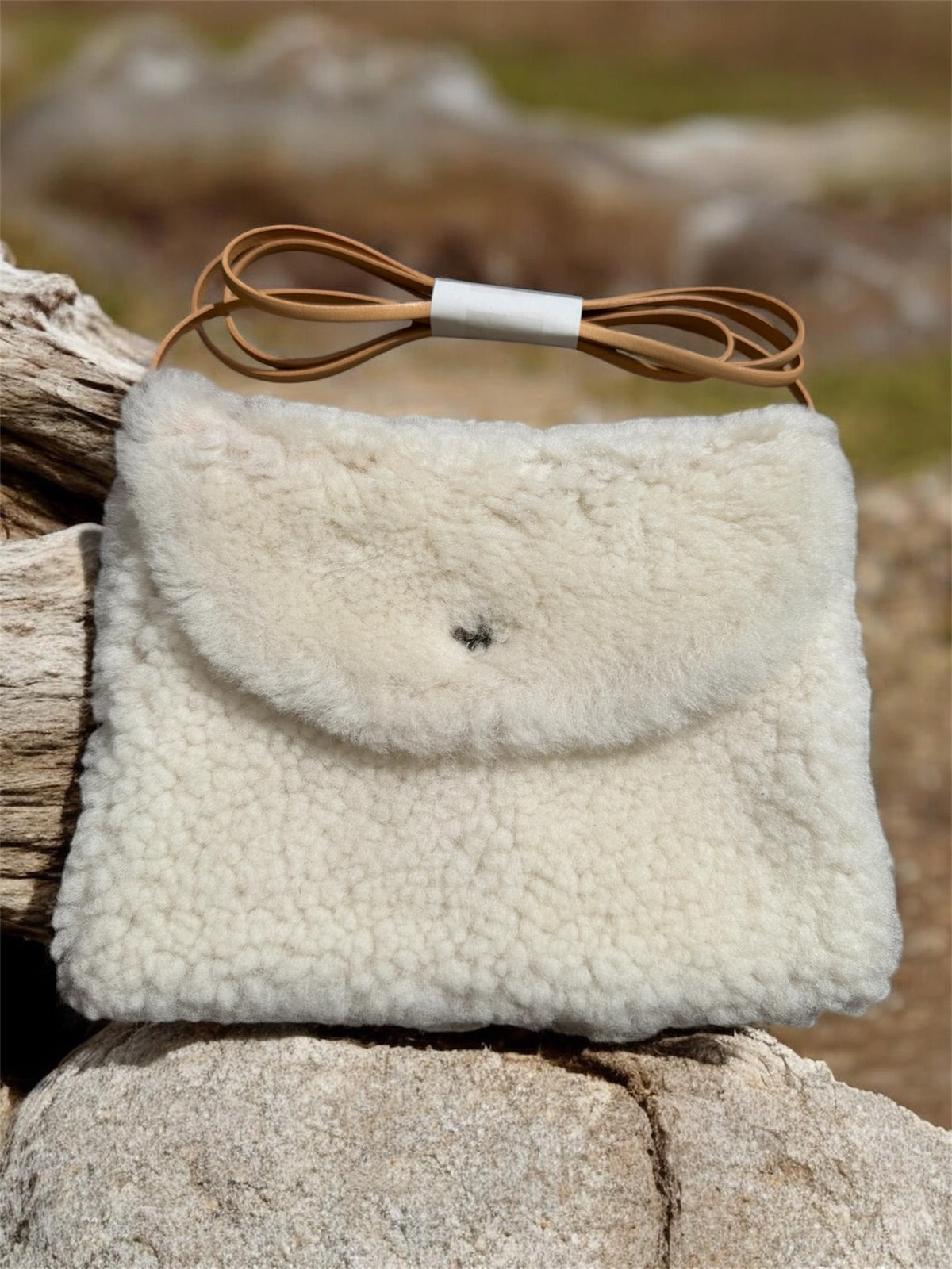 Burghley Cream Sheepskin Crossbody Bag