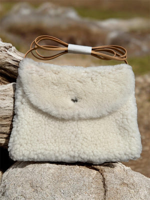 Sheepskin Crossbody Bag - Natural Cream