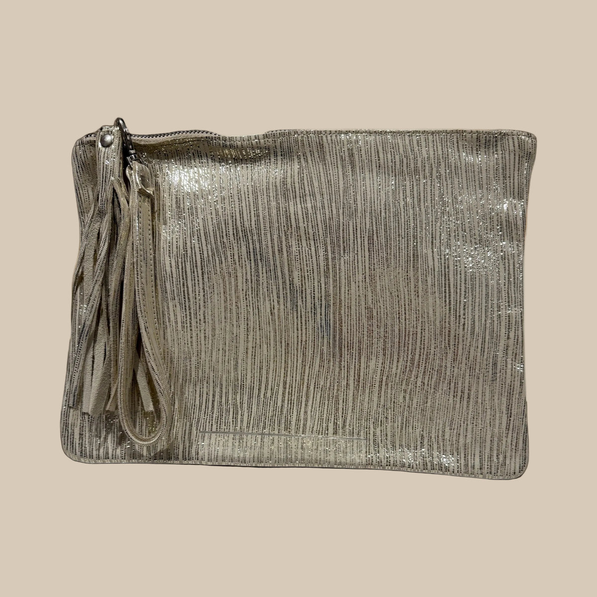 Gold Glitz Stripe Leather Travel Wallets / Clutch Bags