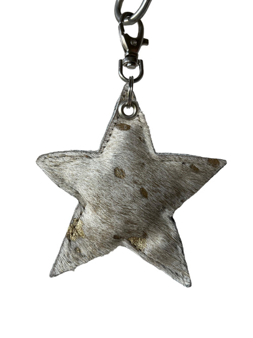 Gold Acid Hair on Hide Star Keyring