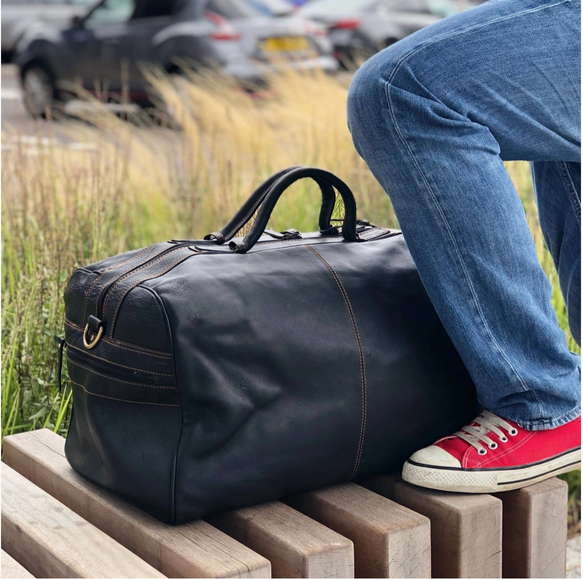 Dalton's Grained Leather Weekender Bag