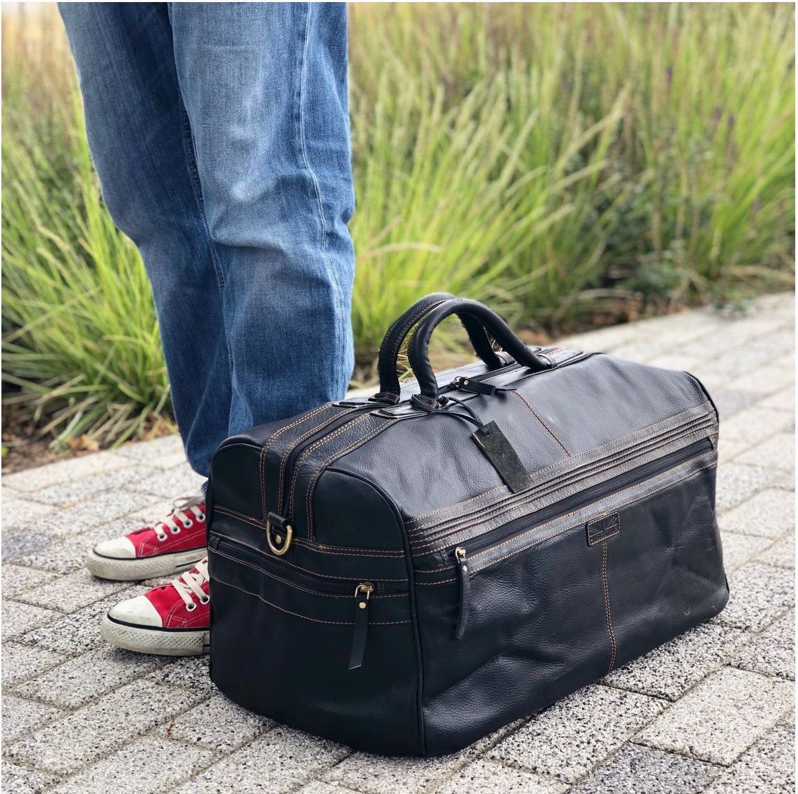 Dalton's Grained Leather Weekender Bag
