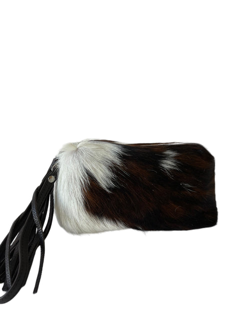 The Kempton Cosmetic Pouch -Tri Coloured Long Hair Cowhide