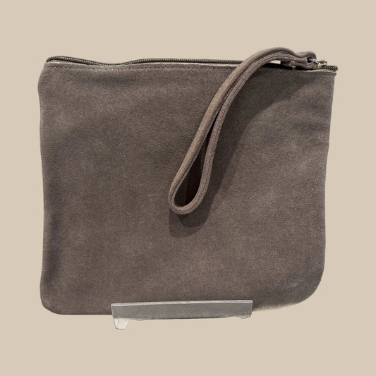 Mushroom Suede Square Clutch / Cosmetic Pouch
