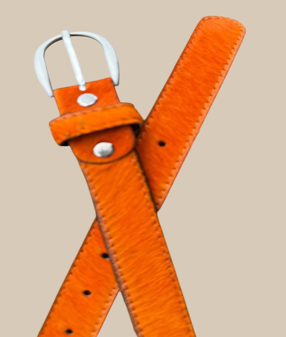 Neon Coloured Hair on Hide Leather Belt