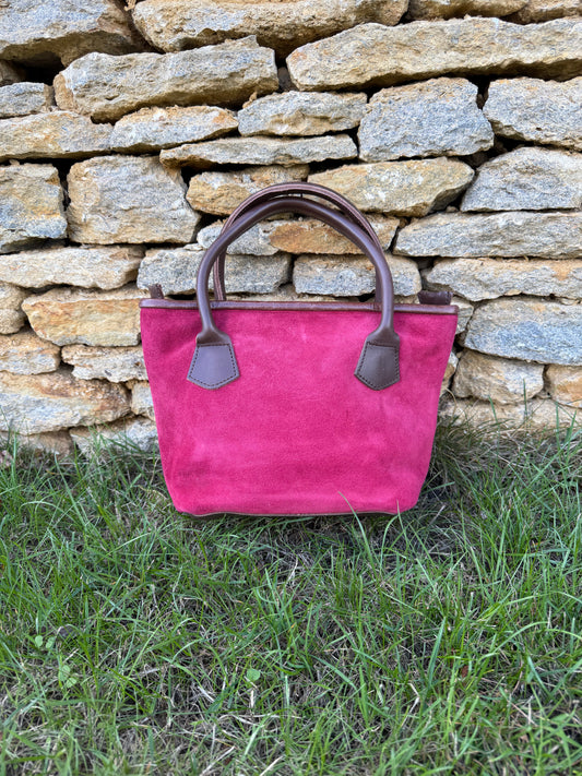 Raspberry Suede Haydock Handbag