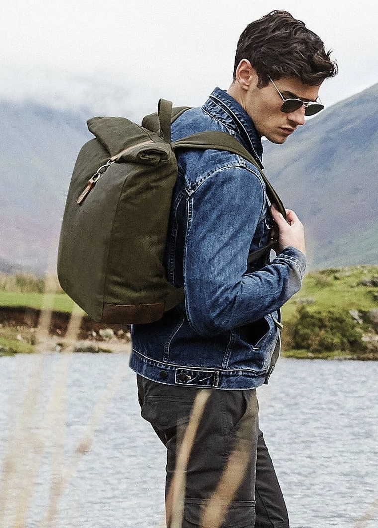 Khaki Waxed Canvas Backpack
