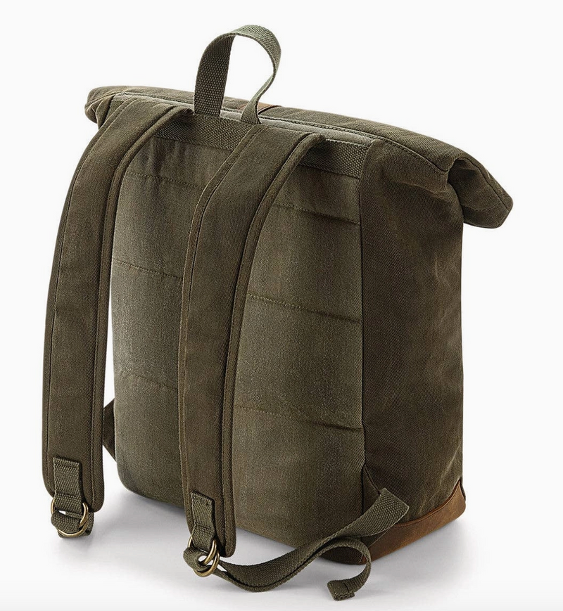 Khaki Waxed Canvas Backpack