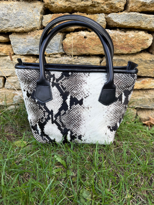 Snake Black Cowhide Haydock Handbag