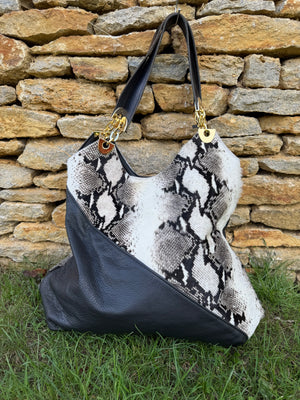 The Warwick Snake Black Tote (Maxi)