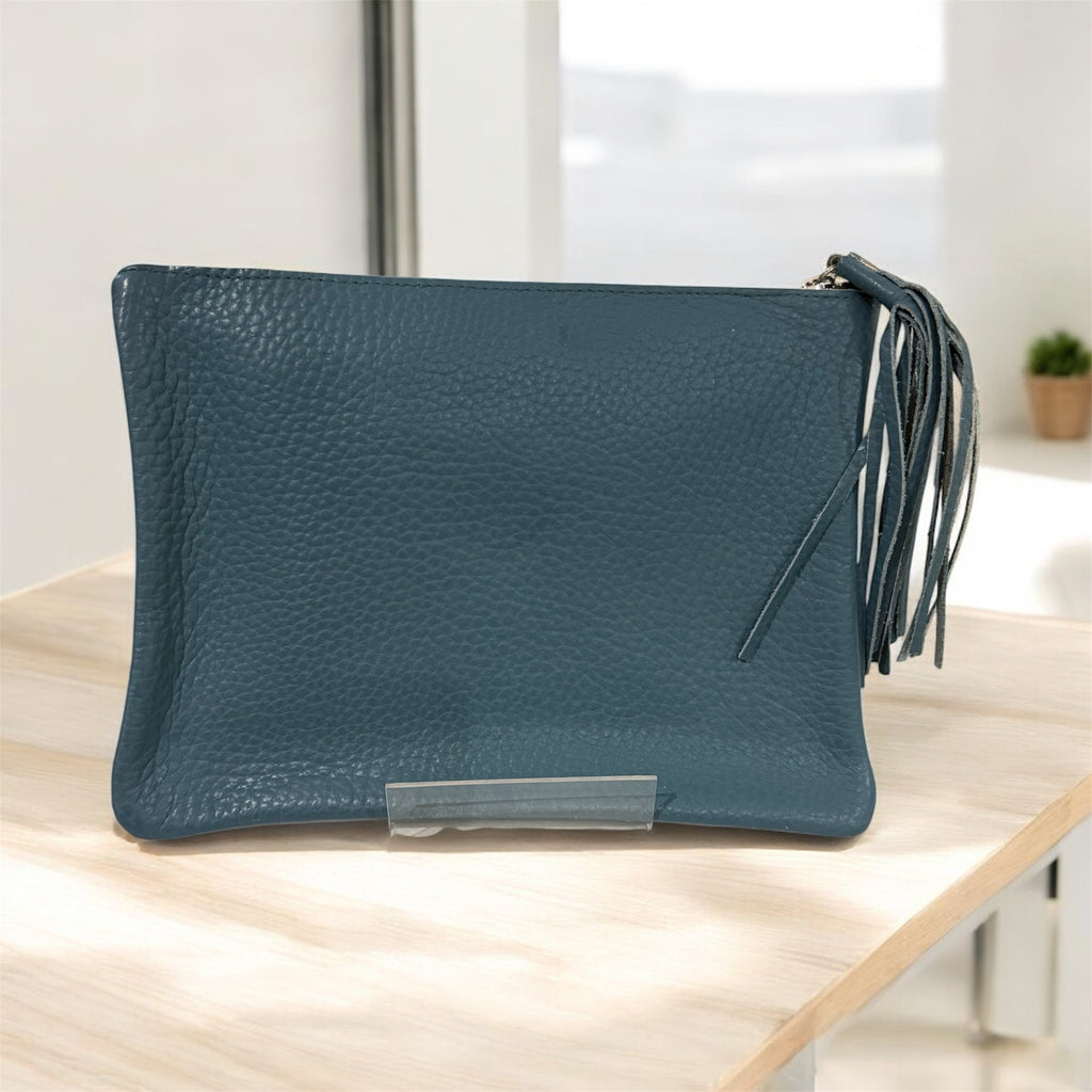 Teal Green Bubble Leather Travel Wallets / Clutch Bags
