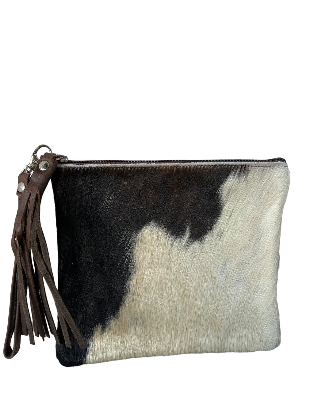 The Epsom Clutch - Brown & White Cowhide