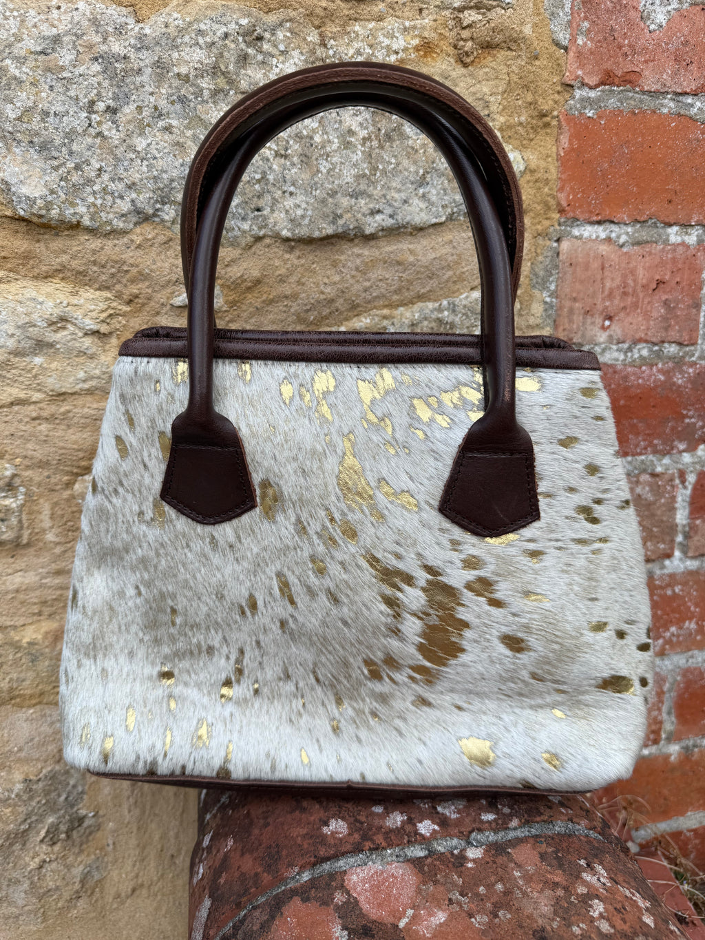 The Wincanton Gold Cowhide Handbag