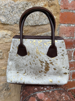 The Wincanton Gold Cowhide Handbag