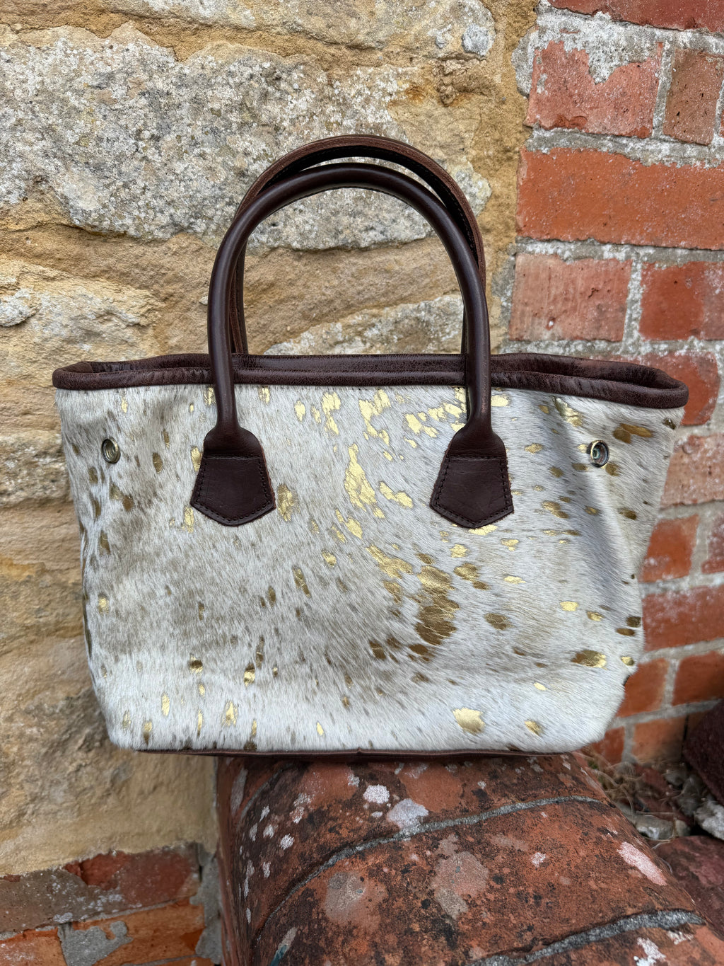 The Wincanton Gold Cowhide Handbag
