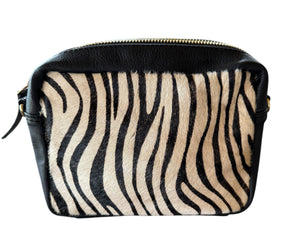 Zebra Print Box Crossbody / Clutch Bag