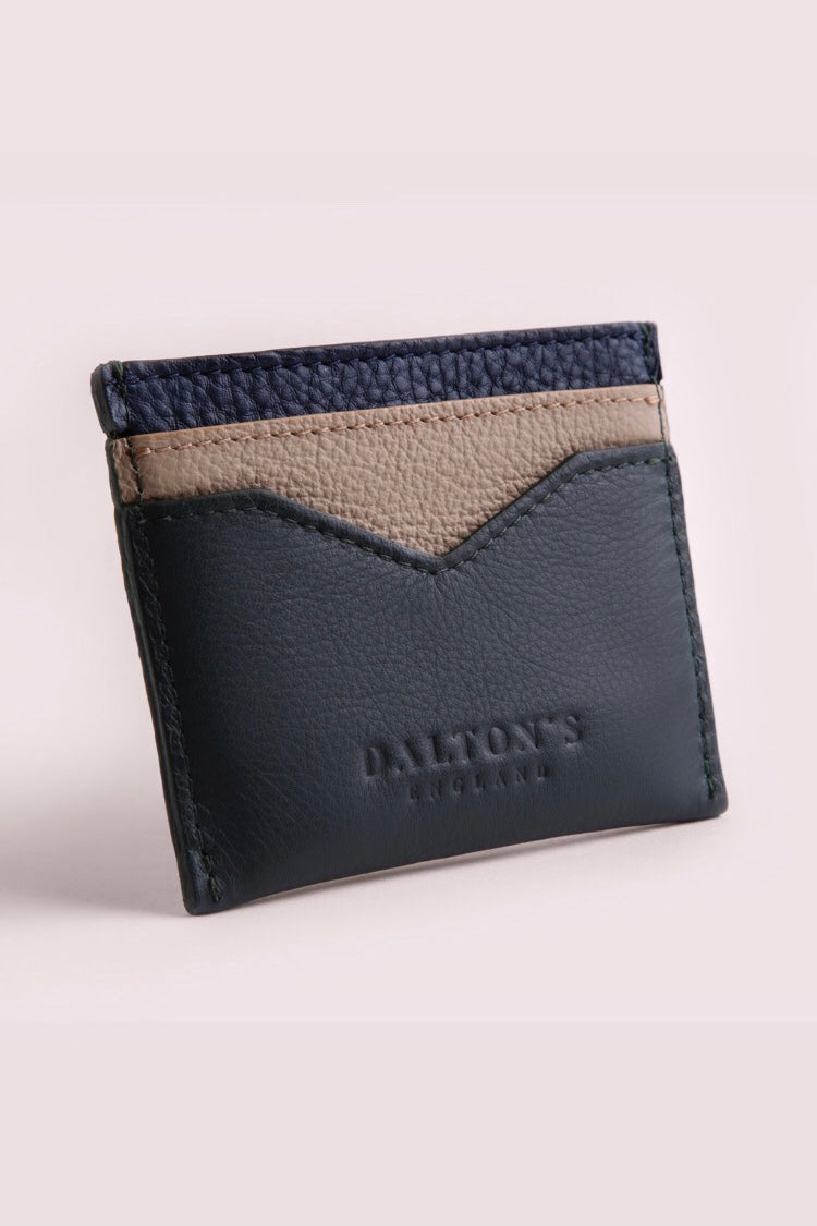 Soldi Card Case | Navy, Taupe & Verde